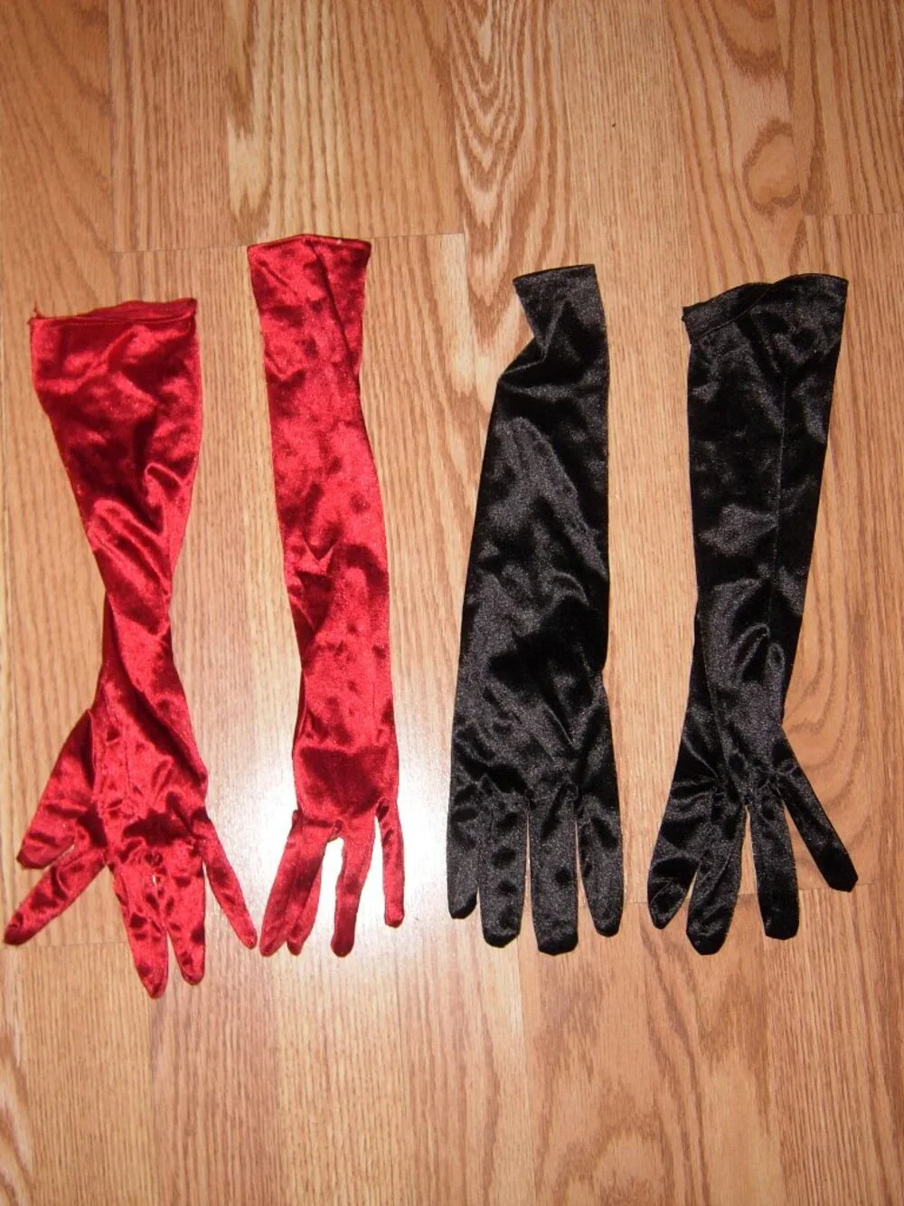 2 pair of satin gloves